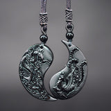 Obsidian Dragon Phoenix Pair Pendant For Lovers – Jewelry Gift Ideas — 1