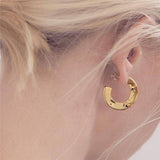Women Simple Vintage Gold Moon Earrings – Gifts for Her — 2