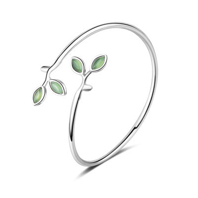 Simple And Handmade Tree Leaf Green Opal Bracelet – Jewelry Gift Ideas — 1