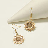 Simple Metal Ear Hook Sunflower Flower Earrings – Birthday Gifts — 11