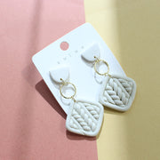 Clay Terracotta Earrings Creative Art Woven – Creative Gifts — 4