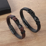 Stainless Steel Leather Bracelet Popular Pattern – Jewelry Gift Ideas — 1