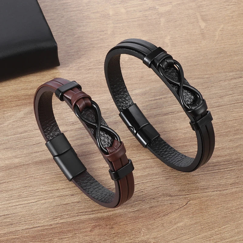 Stainless Steel Leather Bracelet Popular Pattern – Jewelry Gift Ideas — 1