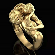 Golden Men And Women Love Art Ring Ring New – Gifts for Her — 1