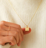 Rectangular Titanium Steel Letter Necklace – Jewelry Gift Ideas — 3