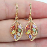 Creative Jagged Faux Wood Gold Leaf Earrings – Everyday Gifts — 1