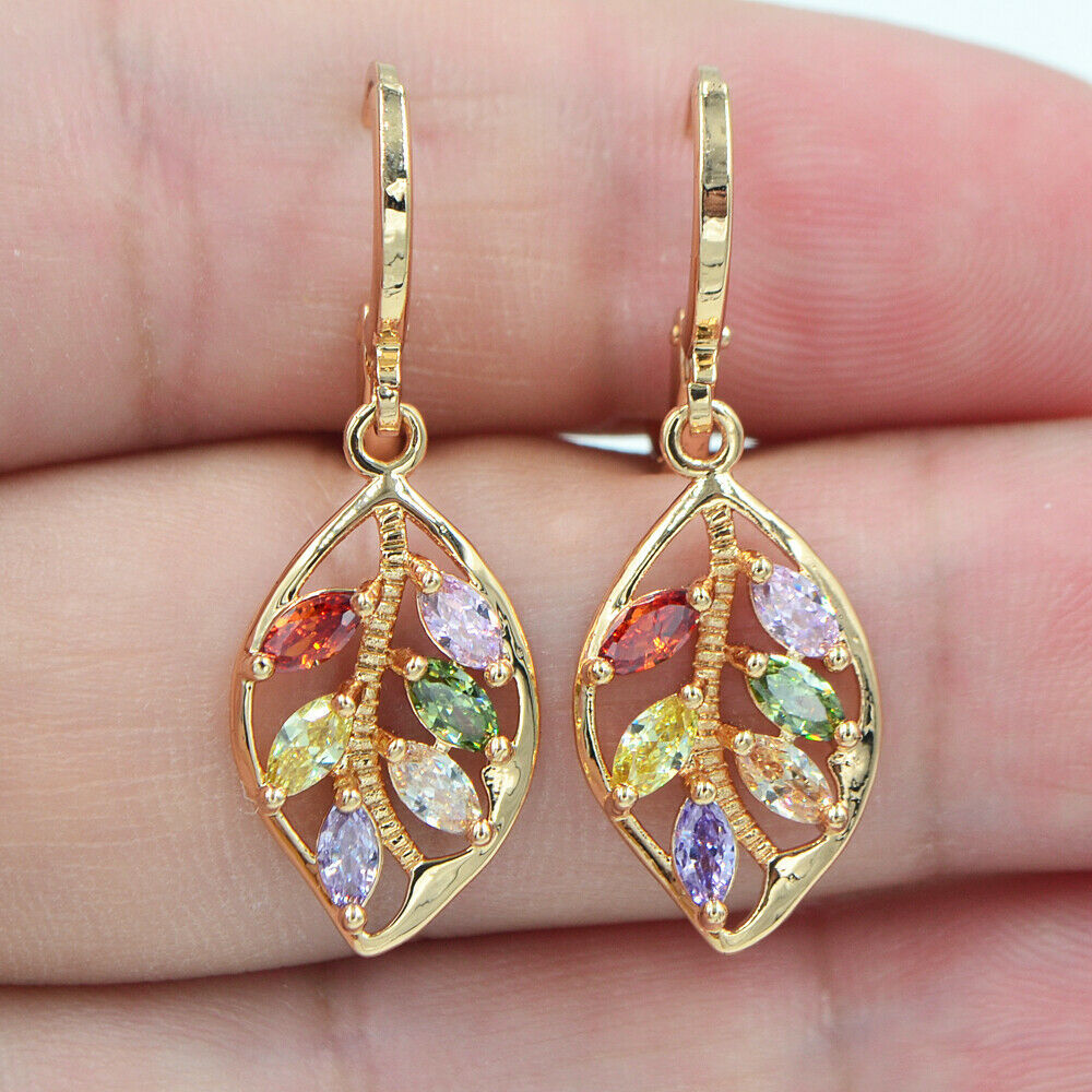 Creative Jagged Faux Wood Gold Leaf Earrings – Everyday Gifts — 1