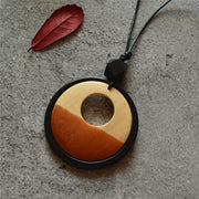 Geometric circle wood chip necklace – Jewelry Gift Ideas — 6