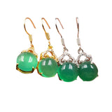 Fashion Personality Green Chalcedony Round Earrings – Stylish Gifts — 5