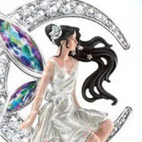 Diamond Moon Angel Pendant Necklace – Jewelry Gift Ideas — 4