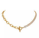 Zircon Tennis Chain Real Gold Plating OT Buckle – Jewelry Gift Ideas — 6