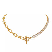 Zircon Tennis Chain Real Gold Plating OT Buckle – Jewelry Gift Ideas — 6