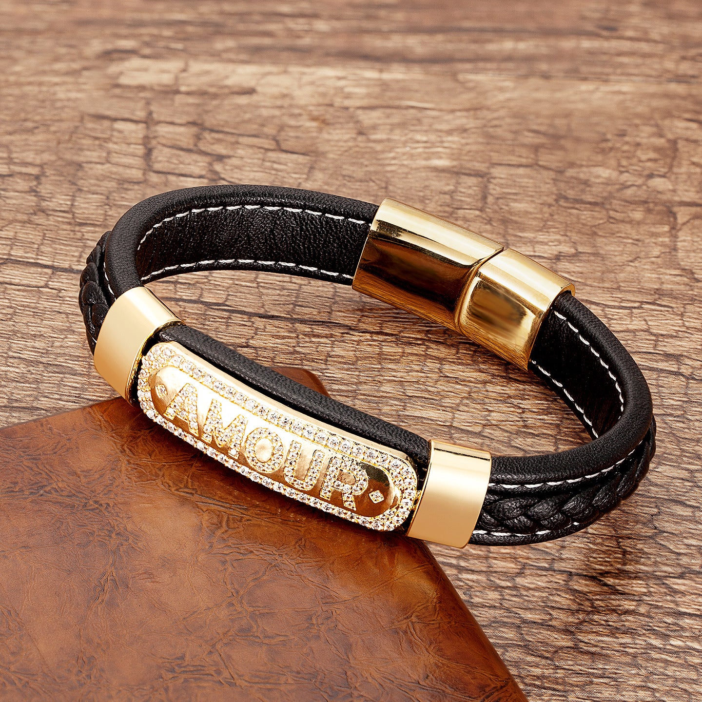 Stainless Steel Letter Cord Braided Leather – Jewelry Gift Ideas — 1