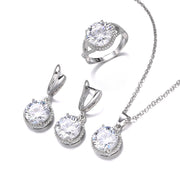 Women's Zircon Necklace Earring Ring Three-piece – Jewelry Gift Ideas — 20