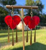 Acrylic Dream Red Stone Heart Earrings – Special Occasion Gifts — 5