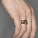 Letter Seal Titanium Steel Plating 18K Gold Ring – Unique Gift Ideas — 8