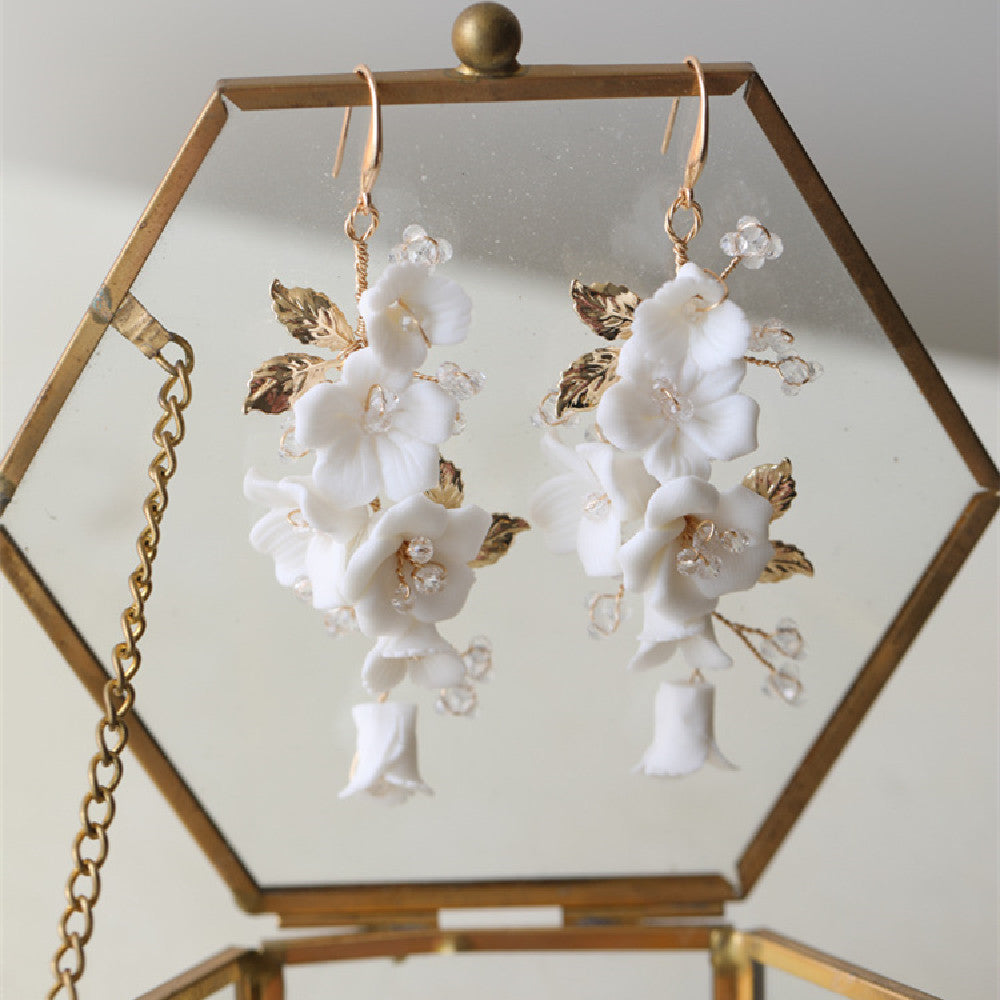 Women's Ceramic Flower Earrings – Gifts for Her — 1