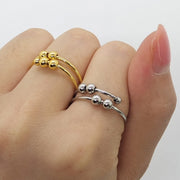 Stainless Steel Double Layer Turnable Ball Ring – Thoughtful Gifts — 1