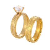 Stainless Steel Diamond Argyle Pattern Couple – Gifts for Couples — 5