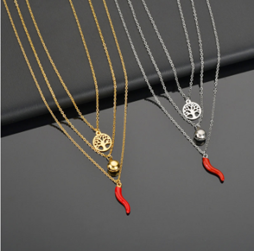 Creativity Fashion Three-layer Chili Necklace – Jewelry Gift Ideas — 2