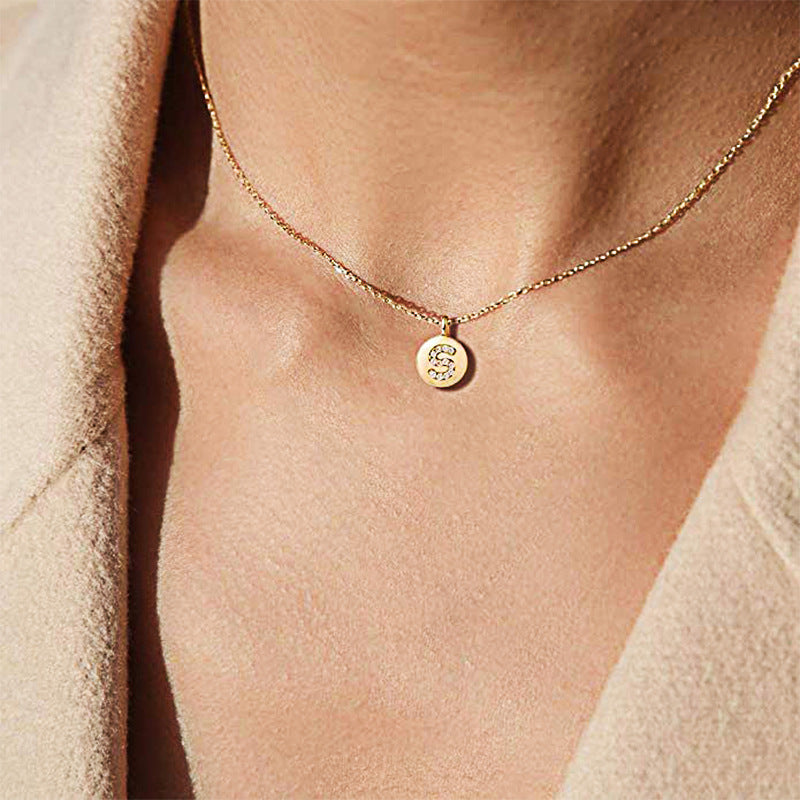 Single Studded Letter Necklace – Jewelry Gift Ideas — 1
