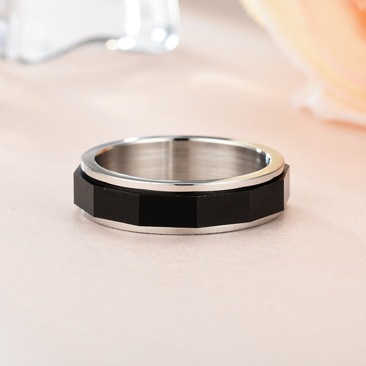 Irregular Black Multi Faceted Personalized Rotating – Meaningful Gifts — 1