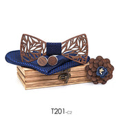 Wooden bow tie bow boutonniere suit – Gift Ideas — 5