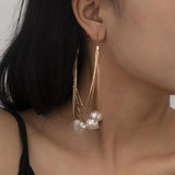 Personality Multi-layer Tassel Pearl Earrings Women – Gifts for Her — 2