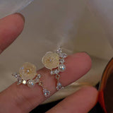Silver Needle Small Flowers Love Earrings – Gifts for Couples — 4