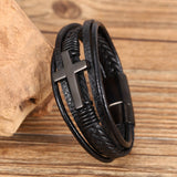 Multi-layer Braided Stainless Steel Cross Men's – Jewelry Gift Ideas — 6