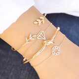 Leaves Diamond Knot Carved Hollow Bracelet – Jewelry Gift Ideas — 5