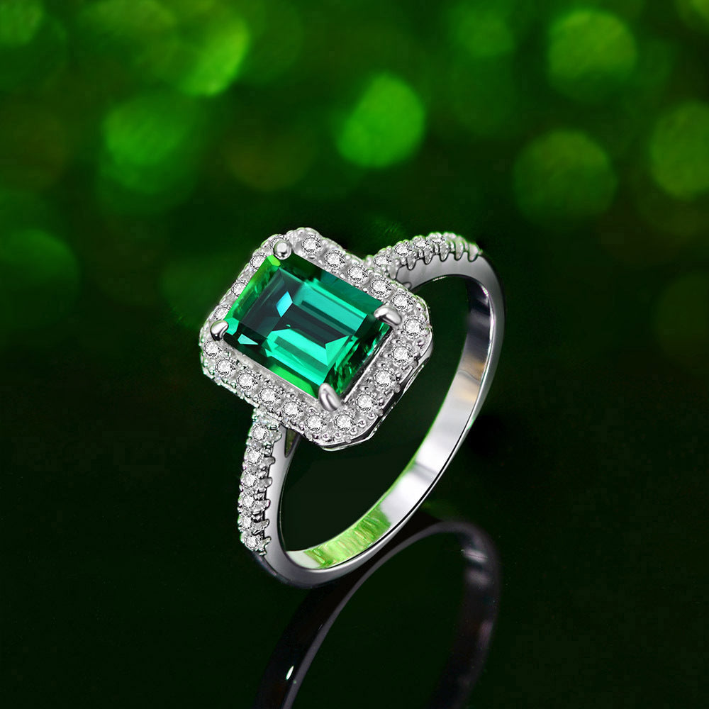 Emerald S925 Sterling Silver Ring Classic Vintage Ring – Useful Gifts — 1