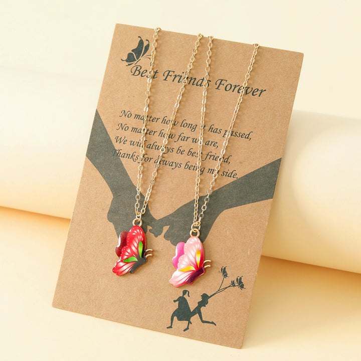 Butterfly Necklace Colorful Dripping Oil – Jewelry Gift Ideas — 1