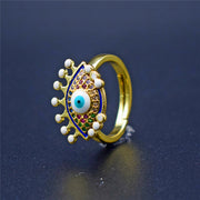 Lucky Eye Shape Geometric Ring Bronze Zirconium – Jewelry Gift Ideas — 5