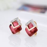 Pure Silver Stud Earrings Crystal Earrings Super Flash – Gifts for Her — 6
