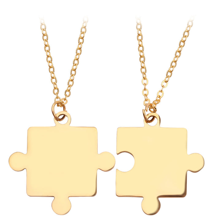Geometric Puzzle Necklace Gold – Jewelry Gift Ideas — 1