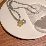 Titanium Steel Gold Silver Flower Necklace – Jewelry Gift Ideas — 3