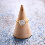 Vintage Carved Personality Shell White Crystal Ring – Gifts for Her — 2