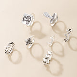 Fashion Alloy Moon Mushroom Love Ring Set – Stylish Gifts — 5