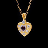 Brushed Heart S925 Silver Gold Plated Garnet – Jewelry Gift Ideas — 4