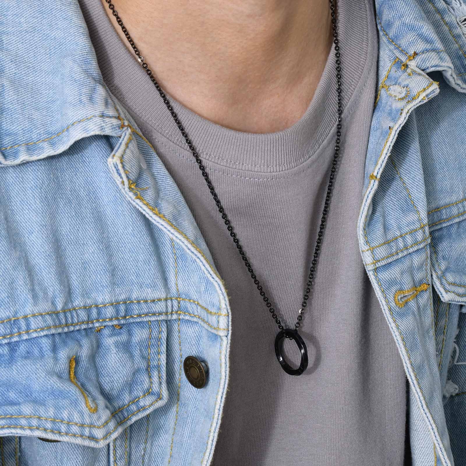 Pendant Steel Color Men's Necklace – Jewelry Gift Ideas — 1