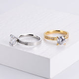 Fashion Women's Four Prong Diamond Stainless Steel – Stylish Gifts — 1