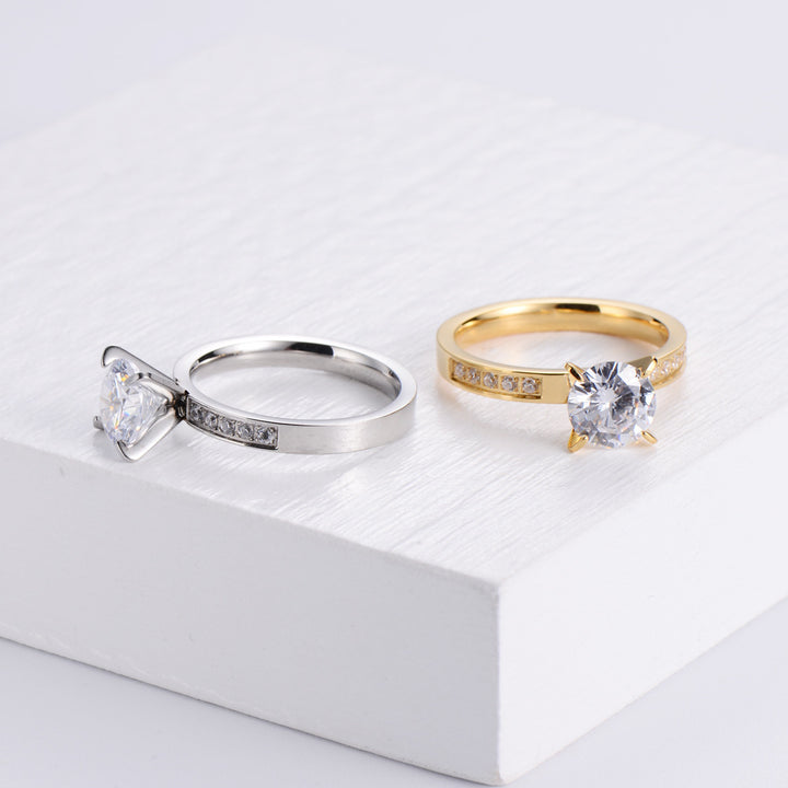 Fashion Women's Four Prong Diamond Stainless Steel – Stylish Gifts — 1