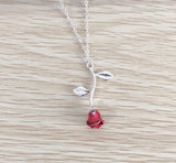 Creative Drop Red Rose Flower Pendant Necklace – Jewelry Gift Ideas — 7
