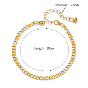 Anklet Figaro Blade 18K Stainless Steel – Stylish Gifts — 14
