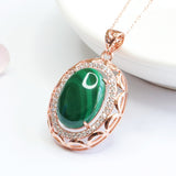 Natural Malachite Pigeon Egg Pendant Female Color – Jewelry Gift Ideas — 4