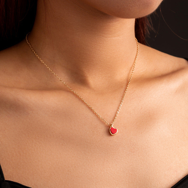 Red Heart Clavicle Chain Pendant – Jewelry Gift Ideas — 1