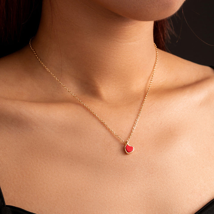 Red Heart Clavicle Chain Pendant – Jewelry Gift Ideas — 1