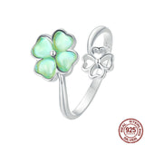 Lucky Four-Leaf Clover Ring Sterling Silver – Thoughtful Gifts — 3