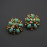 Silver Needle Flower Turquoise Earrings – Practical Gifts — 1
